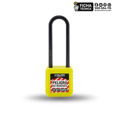 CANDADO X-10 LONG LOCKOUT DIELECTRICO C_AMARILLO 