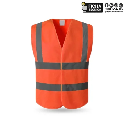 CHALECO DE NYLON NARANJA CINTA EN H