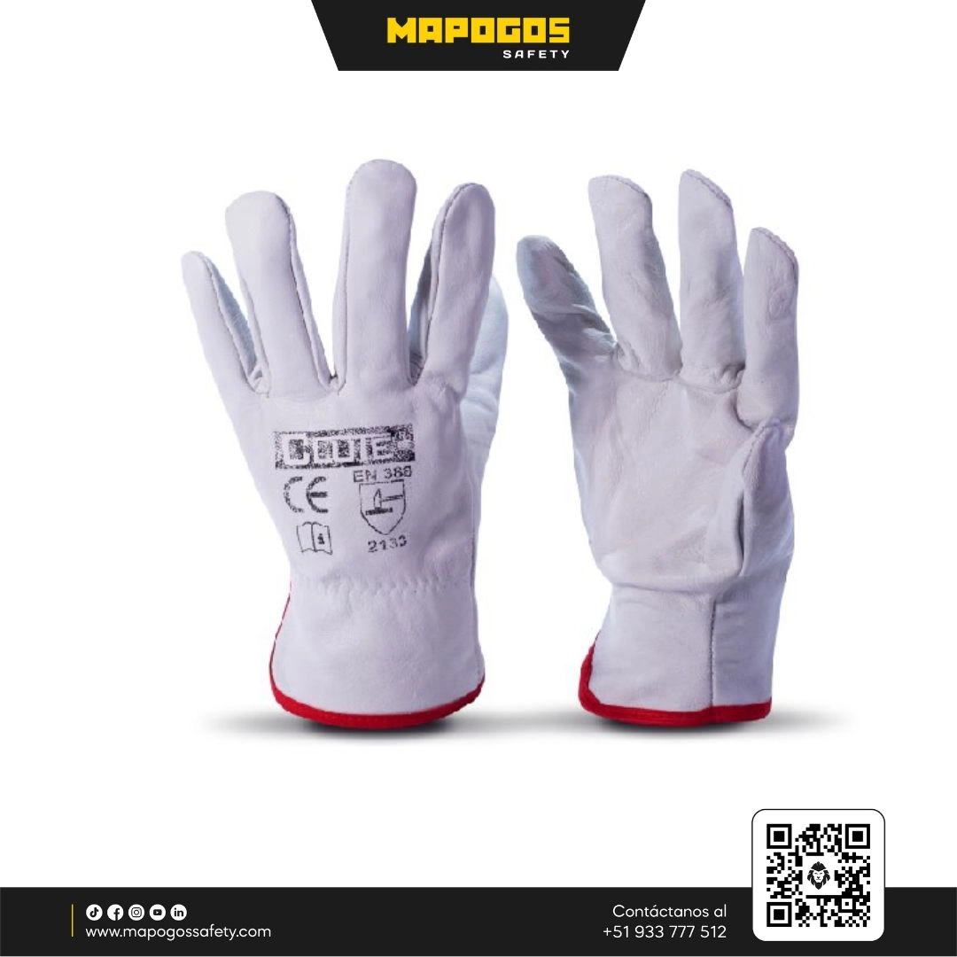 GUANTES BADANA PUÑO CORTO BLANCO