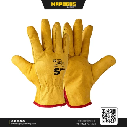 GUANTES BADANA AMARILLO y BLANCO I SPRO