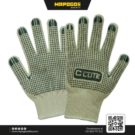 GUANTES DE HILO C/PUNTOS DE PVC PALMA Y DORSO I CLUTE