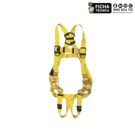 Kit de Arnés 3 argollas + linea de vida 2 seguros