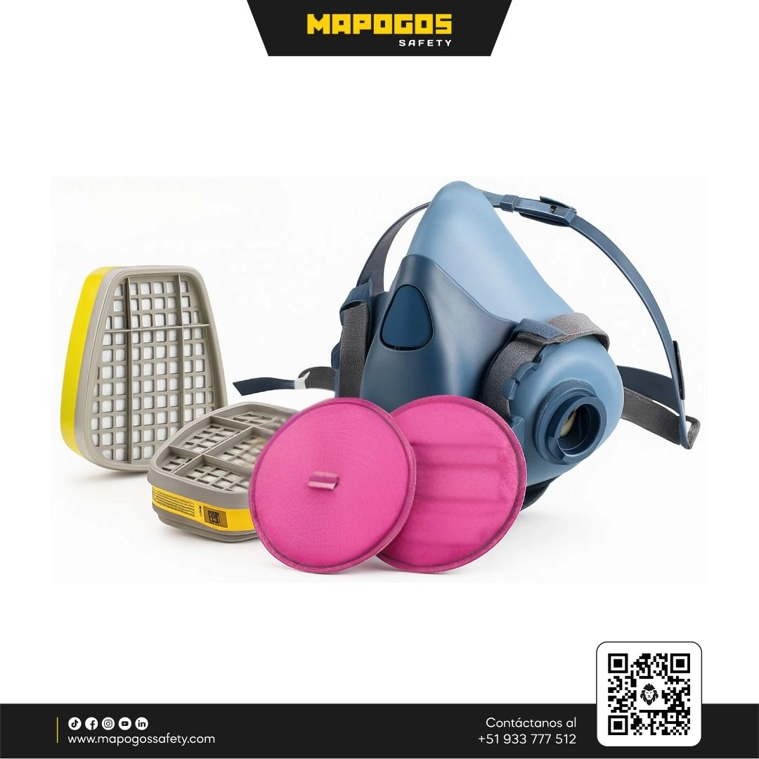 RESPIRADR 2 VIAS DE SILICONA + FILTRO GAS Y POLVO