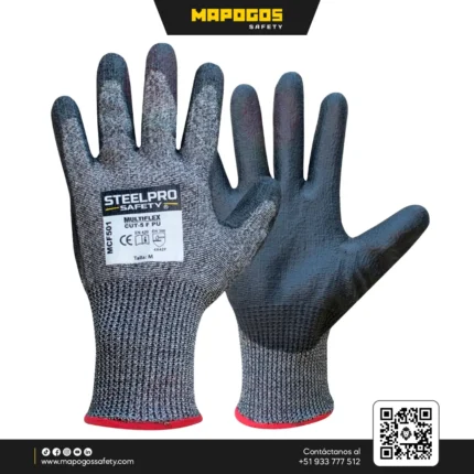 GUANTES MULTIFLEX CUT-5 PU NIVEL F | STEELPRO