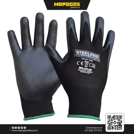 GUANTES MULTIFLEX NITRILO FOAM BLACK  | STEELPRO