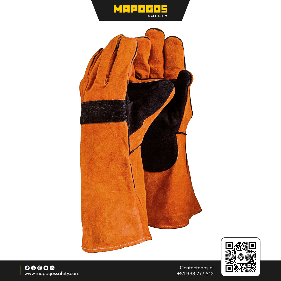 GUANTES SOLDADOR STP REFORZADO 15 in CNARANJA-NEGRO 02
