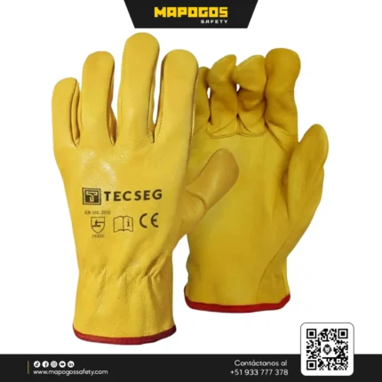 GUANTES BADANA AMARILLO Y BLANCO | TECSEG