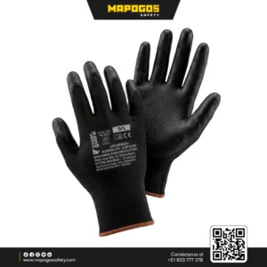 Guante Eurolite 13P110 Coverguard de poliéster con palma de poliuretano (PU) negro.