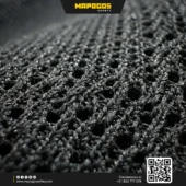 Detalle del tejido de poliéster de galga 13 sin costuras.