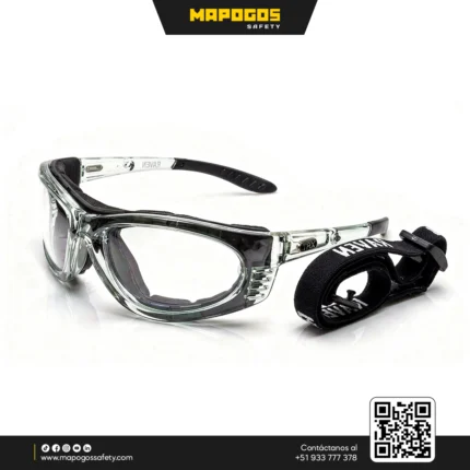 Lentes de seguridad Raven TRX con protección NanoFog Guard y banda elástica.