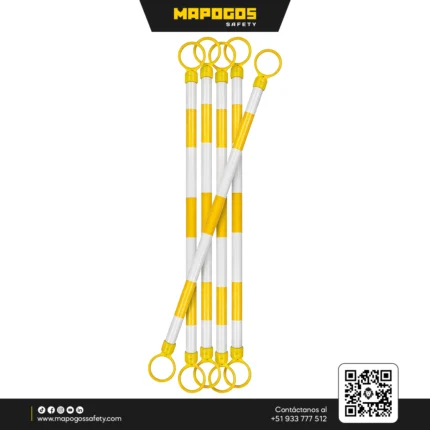 BARRA RETRACTIL DE PVC AMARILLO Y BLANCO