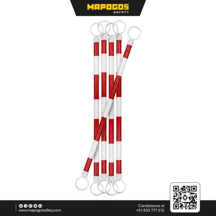 BARRA RETRACTIL DE PVC ROJO Y BLANCO