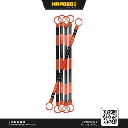 BARRA RETRACTIL DE PVC ROJO Y NEGRO