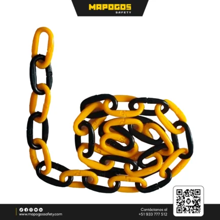 CADENA PLASTICA AMARILLO Y NEGRO BOLSA X25 MTS