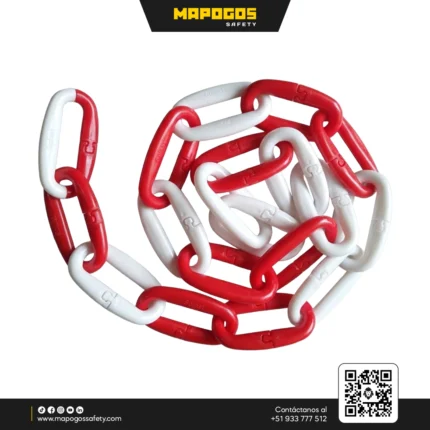 CADENA PLASTICA ROJO Y BLANCO BOLSA X25 MTS