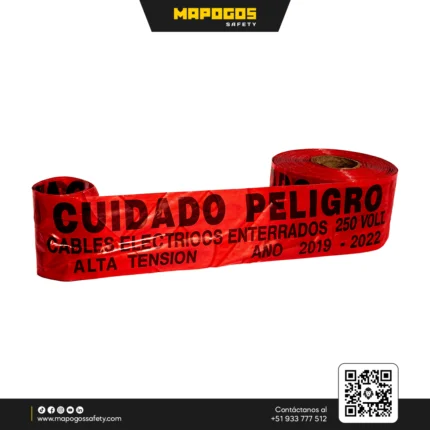 CINTA DE ALTA TENSION 4 1/2" x 200MTS COLOR ROJO