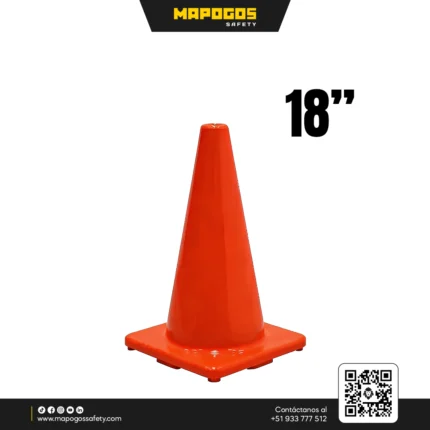 CONO DE PVC COLOR NARANJA DE 18"