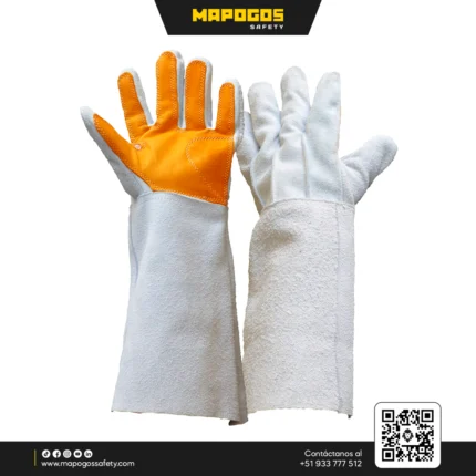 GUANTES DE CUERO CROMO CON REFUERZO EXTERIOR 18"