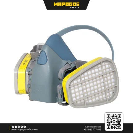 RESPIRADOR SGP MEDIA CARA DE SILICONA CON CARTUCHO PARA GAS