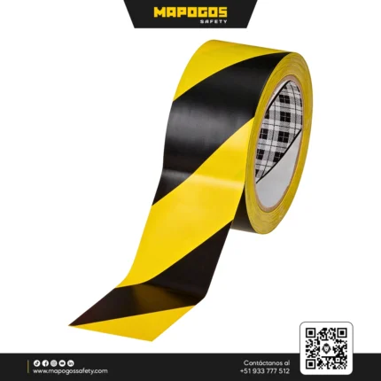 CINTA DELIMITADORA ADHESIVA AMARILLO/NEGRO 2in X 45 MTS
